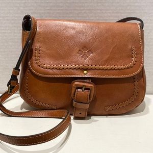 PATRICIA NASH Tan Leather Messenger Bag